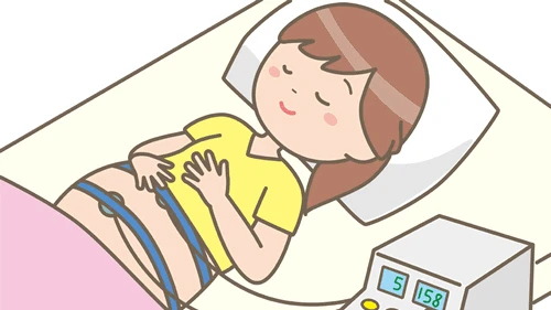 モニター中の妊婦のイラスト