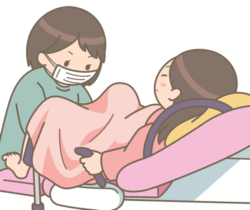 分娩中のイラスト